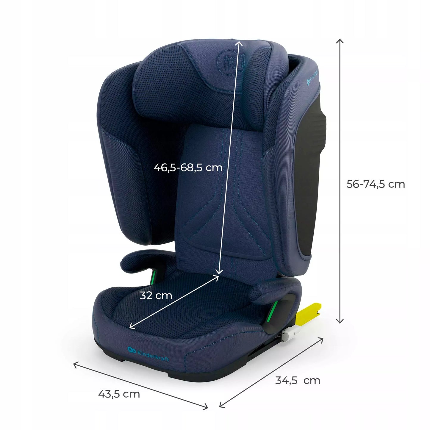 Kinderkraft Automobilinė kėdutė 3,5-12 metų 100-150 cm 15-36 kg UNITY 2 Tamsiai mėlynos spalvos