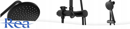 Dušo komplektas LUIS Matinis Juodas BLACK REA