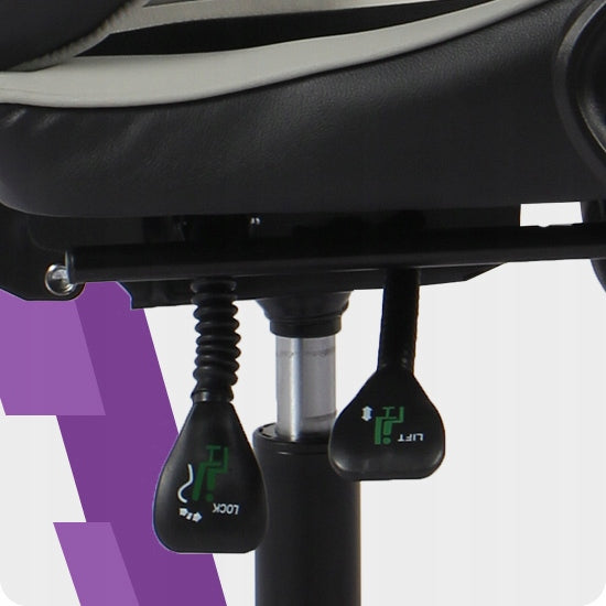 Žaidimų kėdė su porankiais, pasukama, žaidėjui, kibiro formos, su atrama kojoms, 110kg