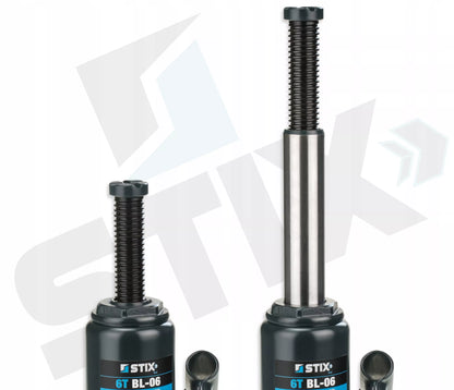Stulpinių keltuvų 6T 200-405mm butelinis dviejų pakopų domkratas BL-06 STIX
