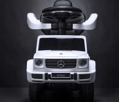 Vaikiškas automobilis stumiamas, automobiliukas MERCEDES su guminiais ratais, odine sėdyne, kaip vaikštynė - puiki dovana