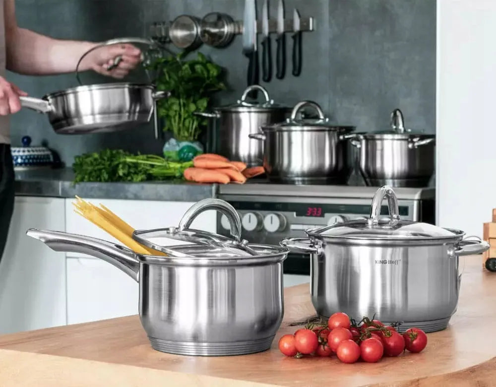 8 dalių nerūdijančio plieno puodų rinkinys Kinghoff KH-4448