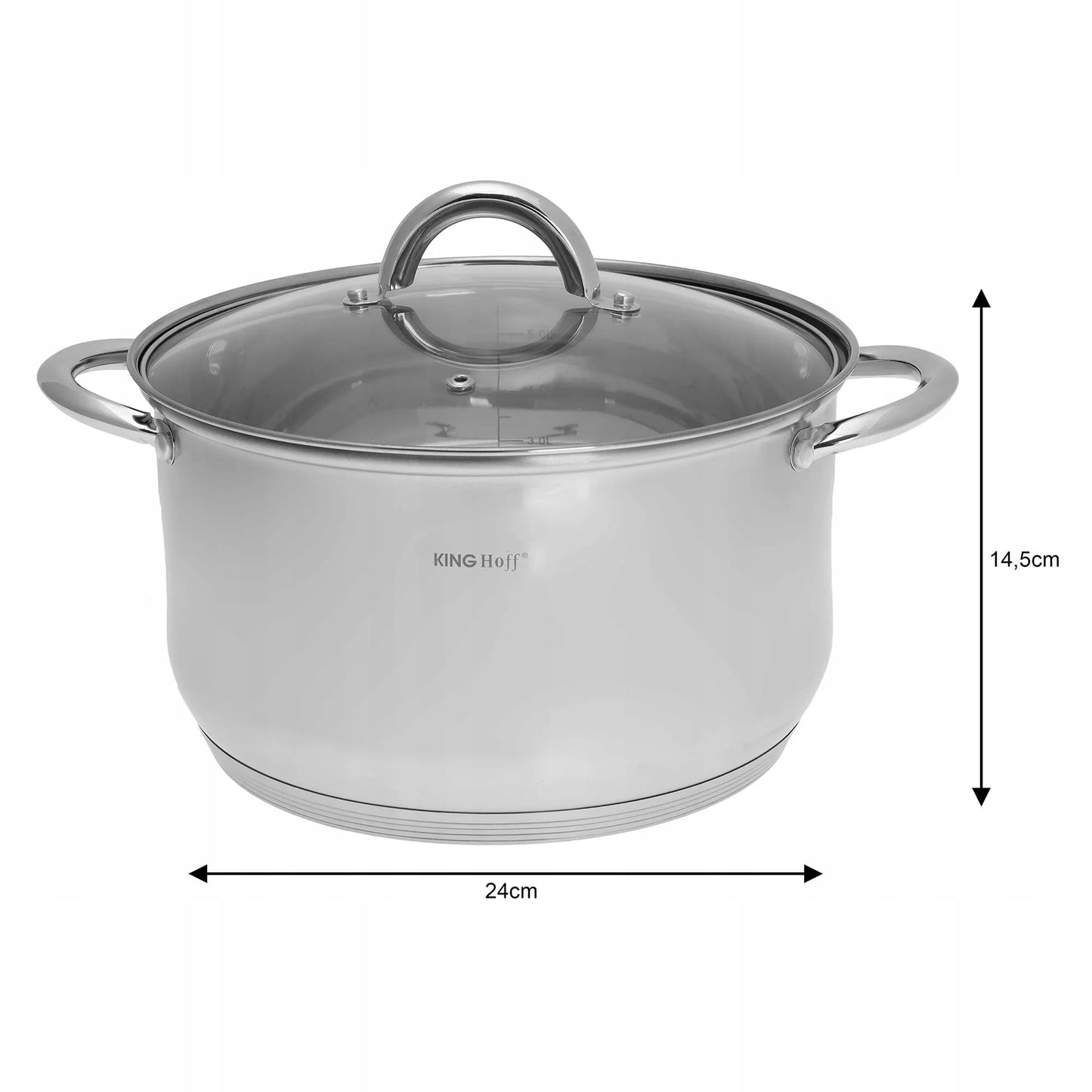 8 dalių nerūdijančio plieno puodų rinkinys Kinghoff KH-4448