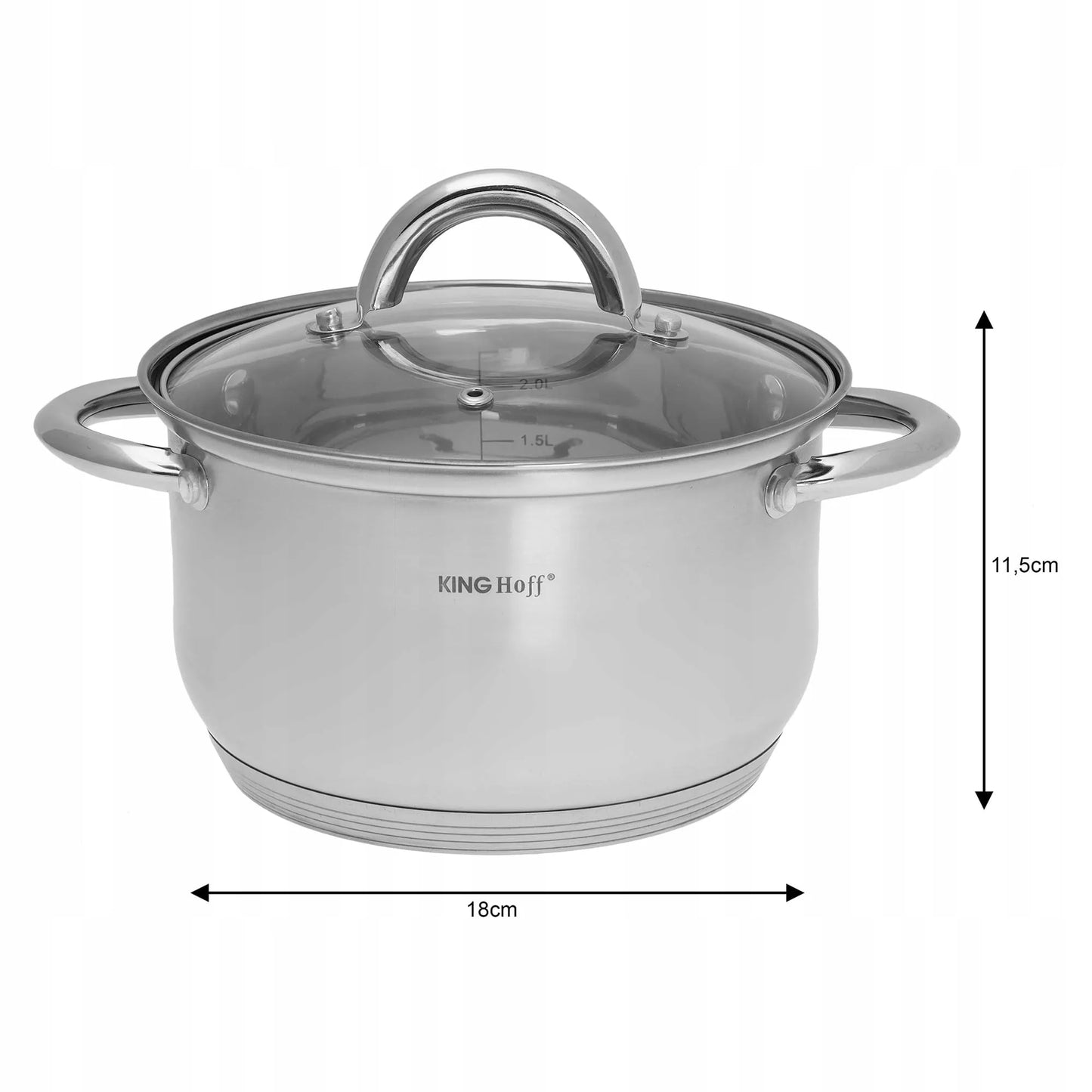 8 dalių nerūdijančio plieno puodų rinkinys Kinghoff KH-4448
