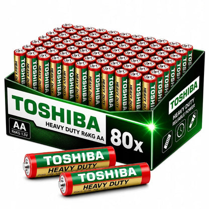 80 vnt. AA baterijų komplektas Toshiba Heavy Duty 1,5V R6
