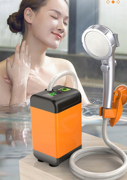 Nešiojamas kempingo dušas su elektrine 4800 mAh pompike