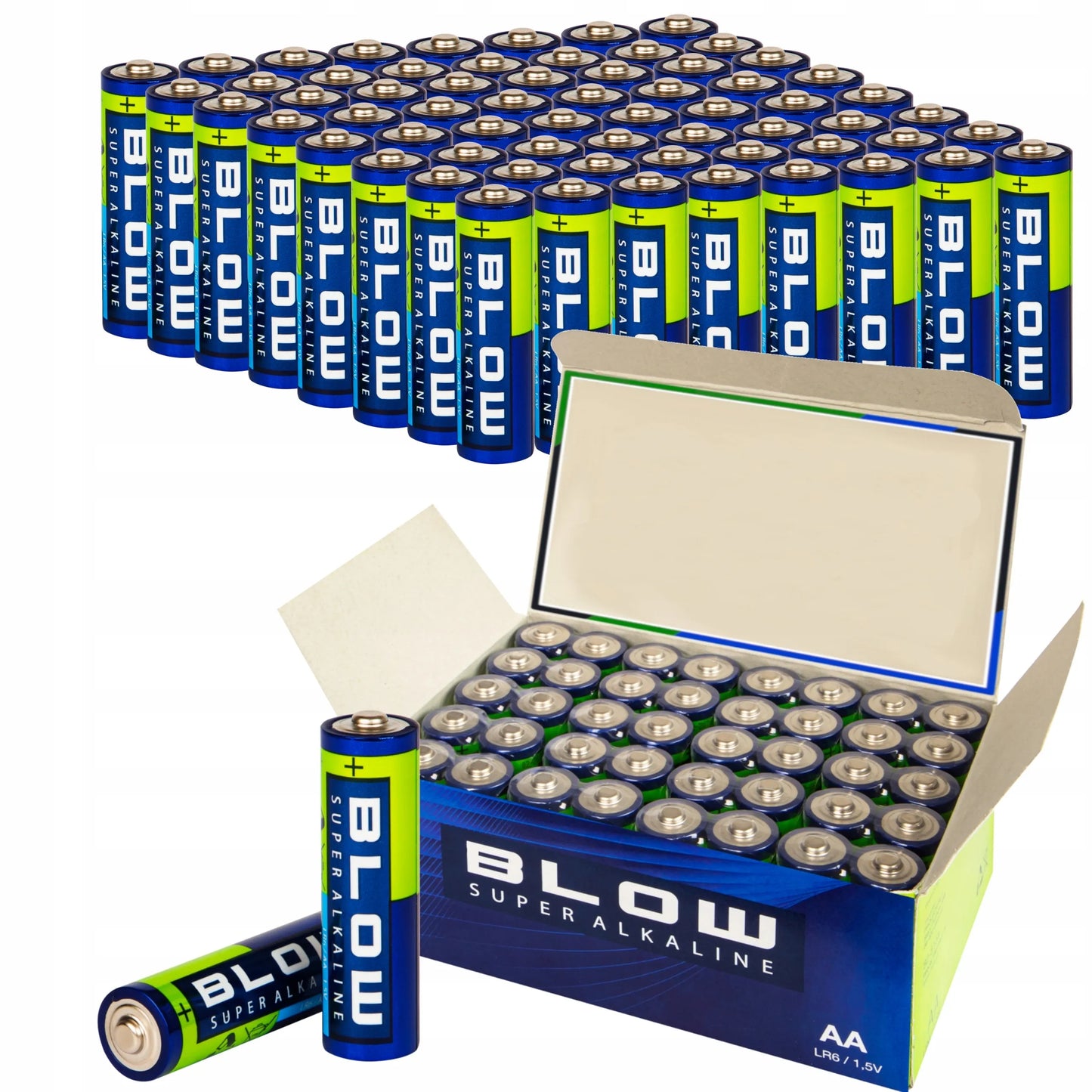 80x Šarminės baterijos BLOW AA LR6 R6 rinkinys