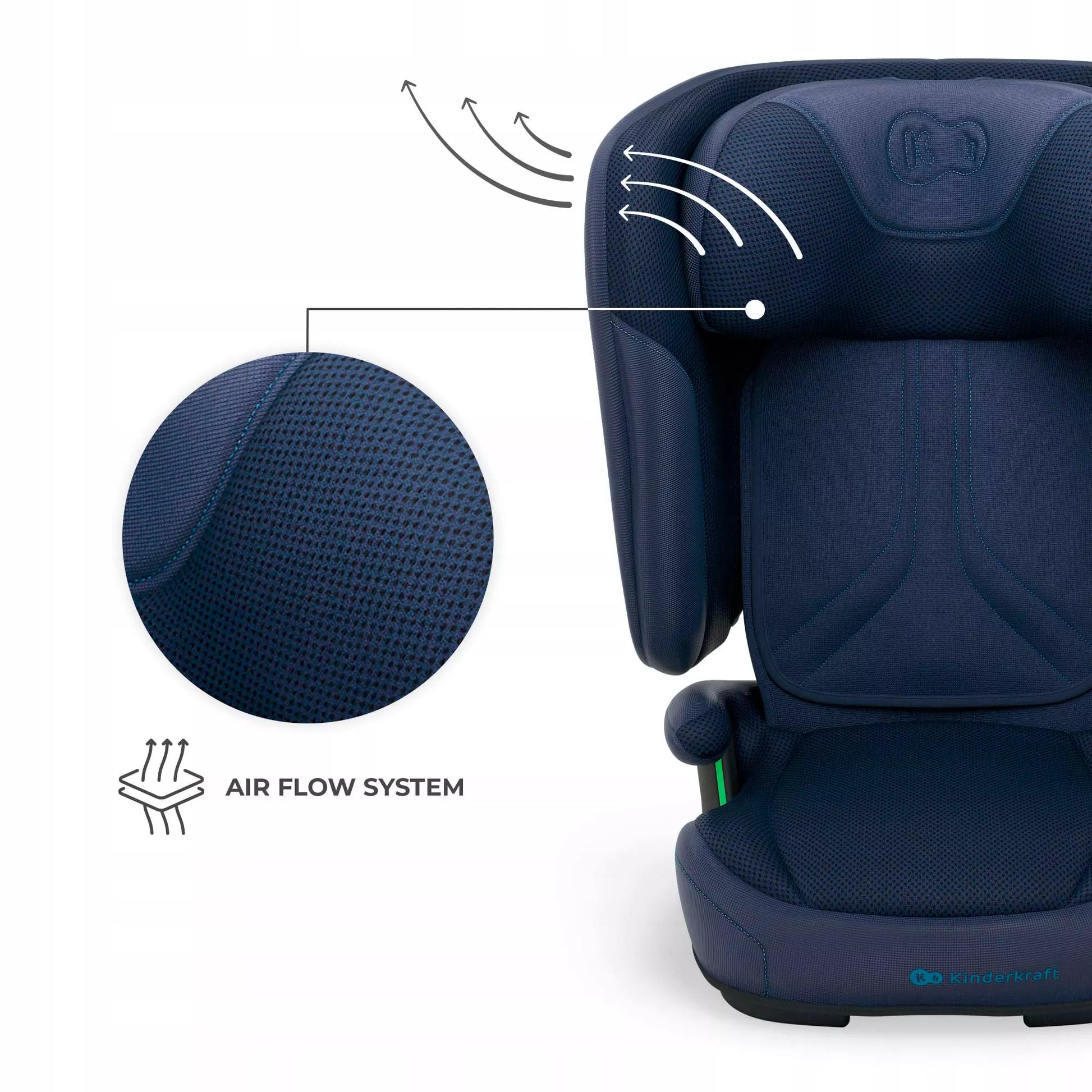Kinderkraft Automobilinė kėdutė 3,5-12 metų 100-150 cm 15-36 kg UNITY 2 Tamsiai mėlynos spalvos