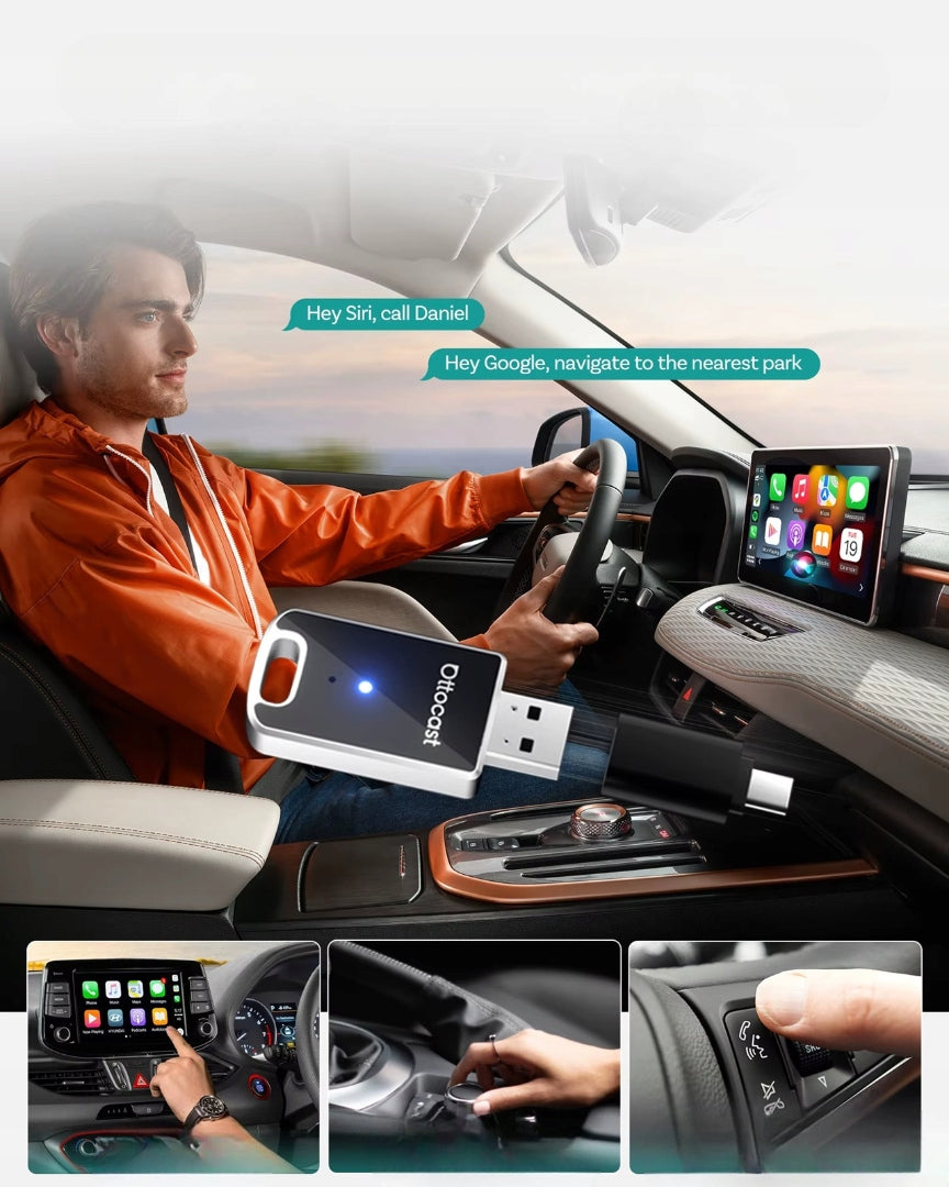 Belaidis Automobilinis Adapteris USB Android Auto Apple CarPlay OTTOCAST