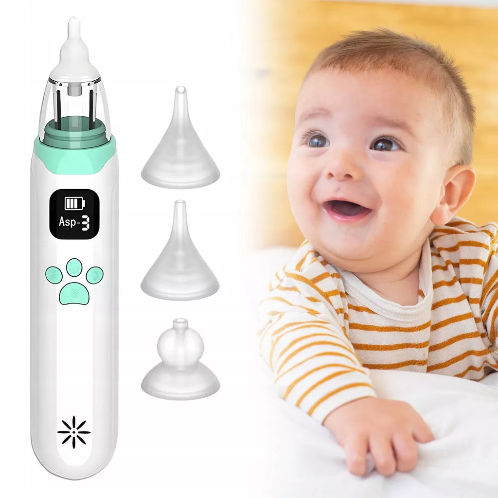 Elektroniczny aspirator do nosa dla DZIECI i DOROSŁYCH, cichy, mocny, zasilany przez USB
