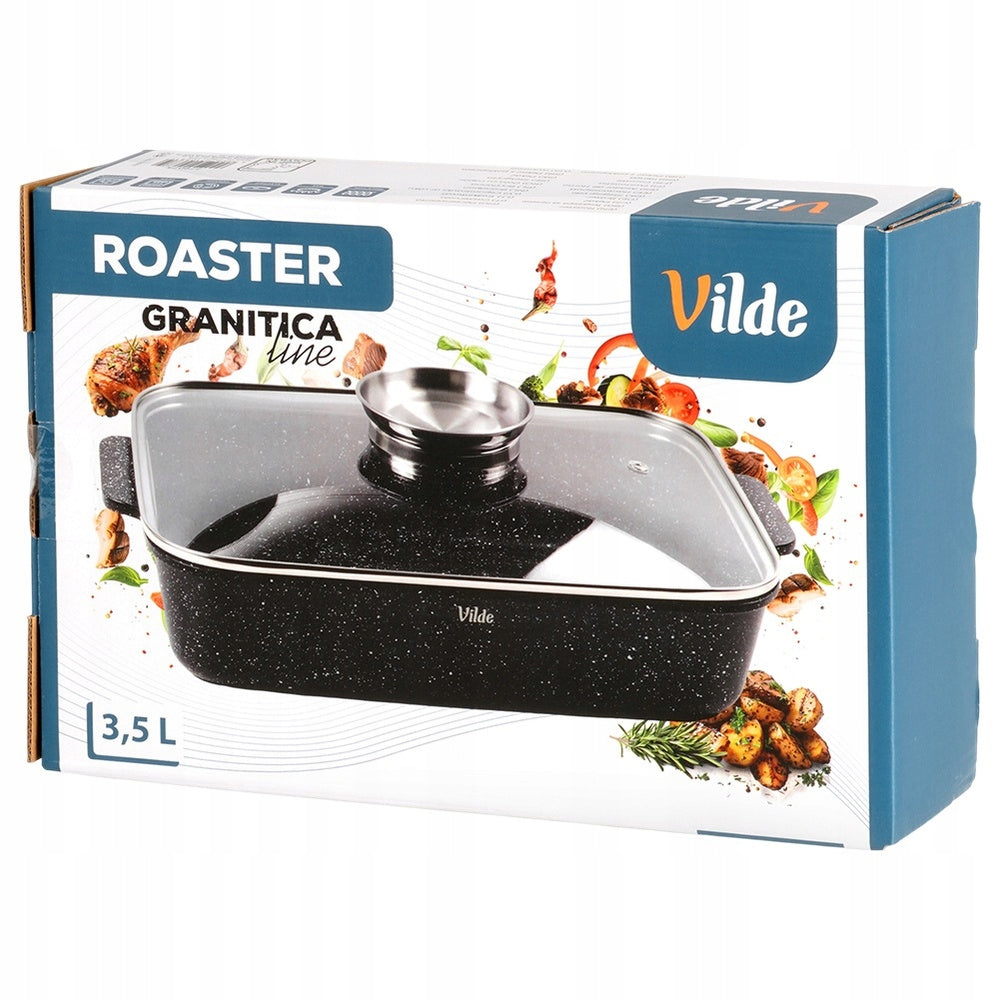 Granitinė kepimo forma, puodas, dangtelis kepimui orkaitėje 3,5L