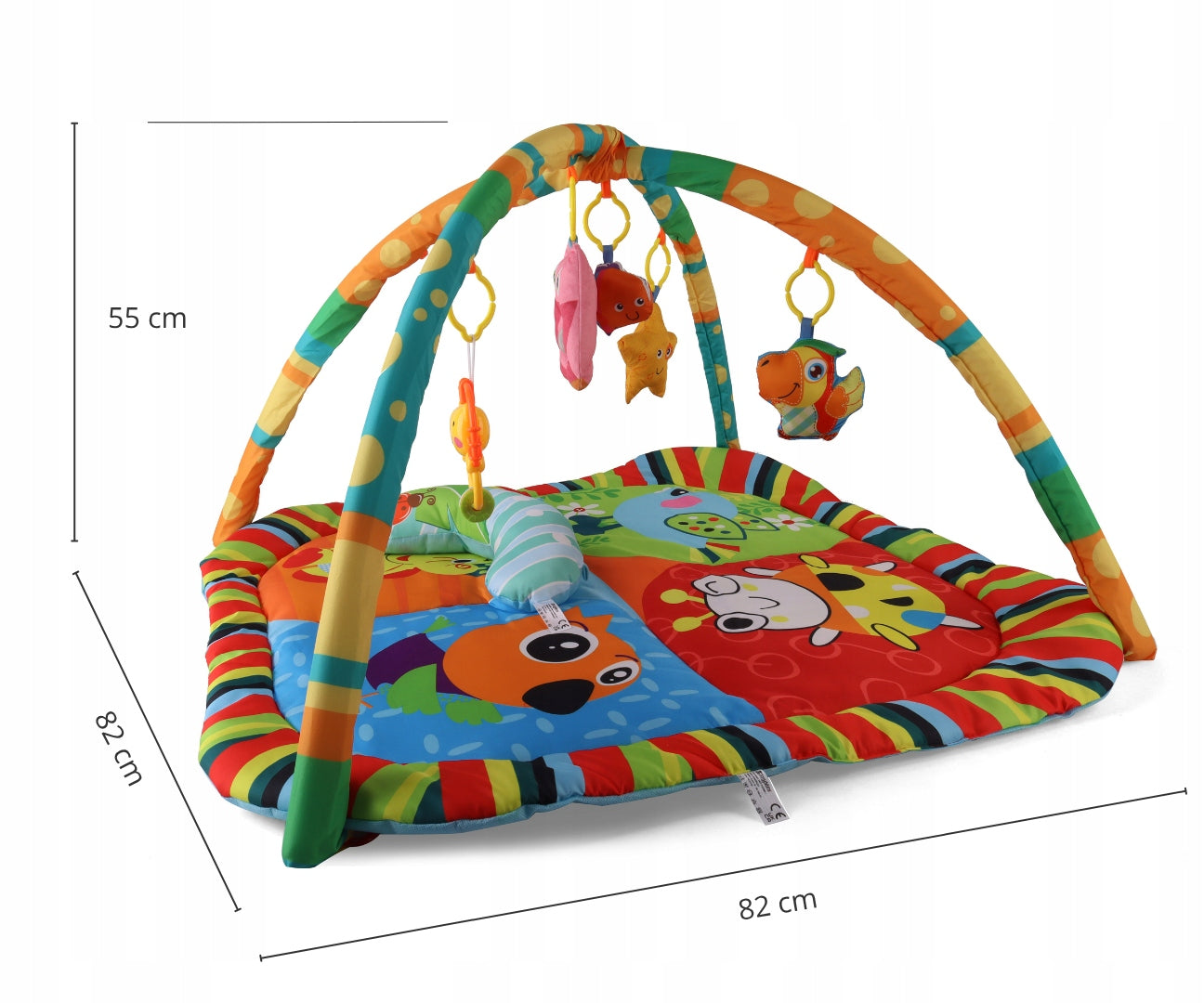 Edukacinis kilimėlis Spalvoti gyvūnėliai Sensorinis kūdikiams JL624-1D