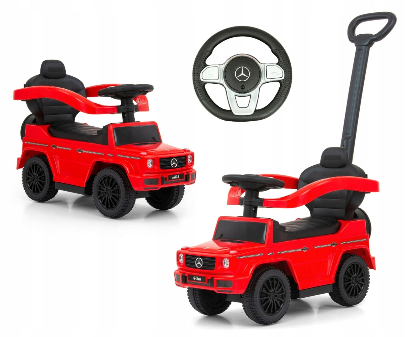 Vaikiškas automobilis MERCEDES stumdukas, vaikštynė su guminiais ratais, automobilis dovanai