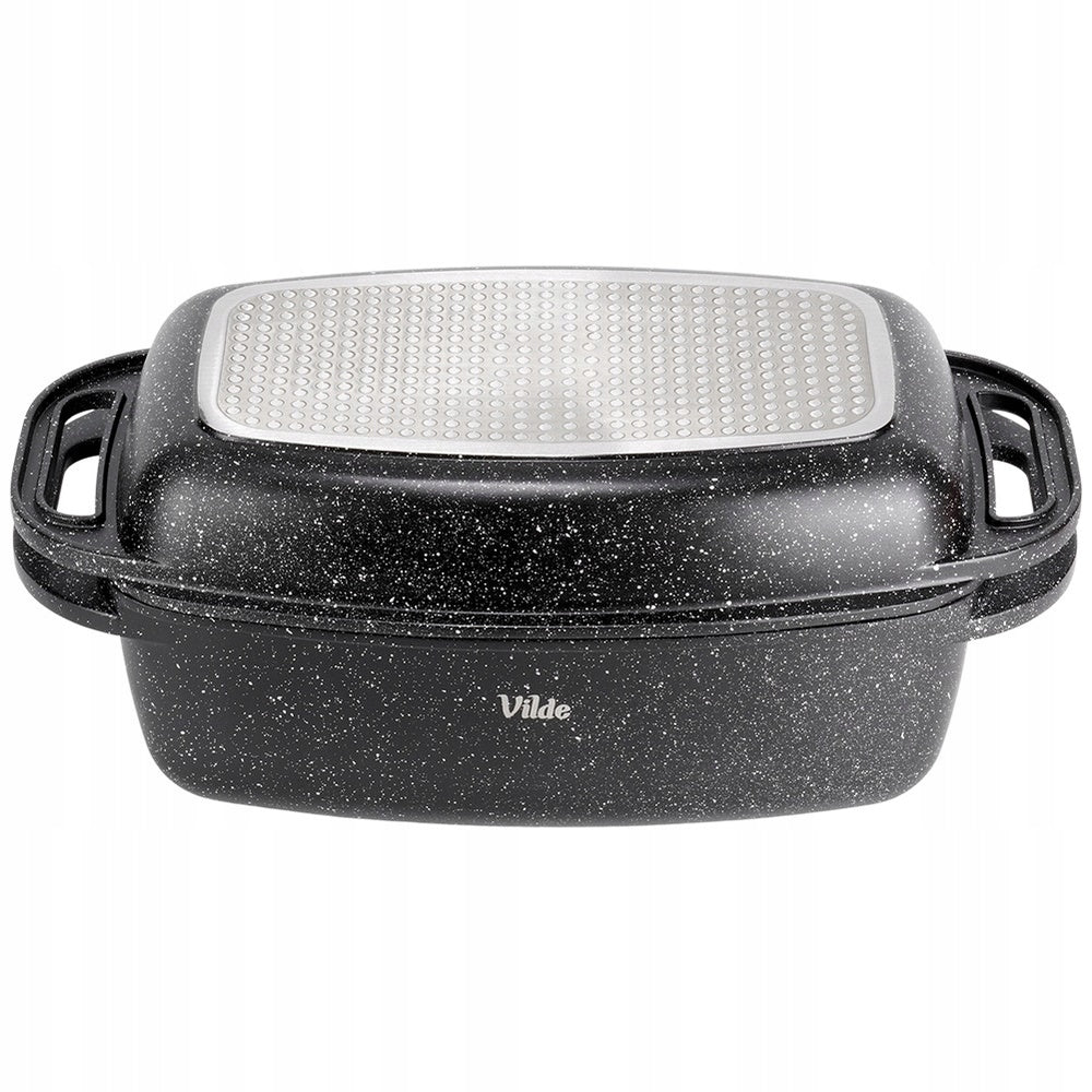 Granitinė troškintuvė, troškintuvė, puodas, keptuvė 2 viename, kepimui orkaitėje