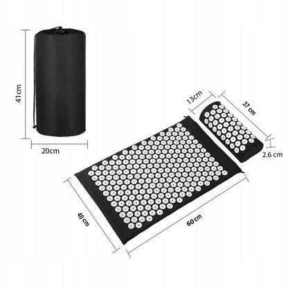 Sveikatinamasis akupresūros kilimėlis su spygliukais kraujotakai stimuliuoti, masažinė pagalvėlė