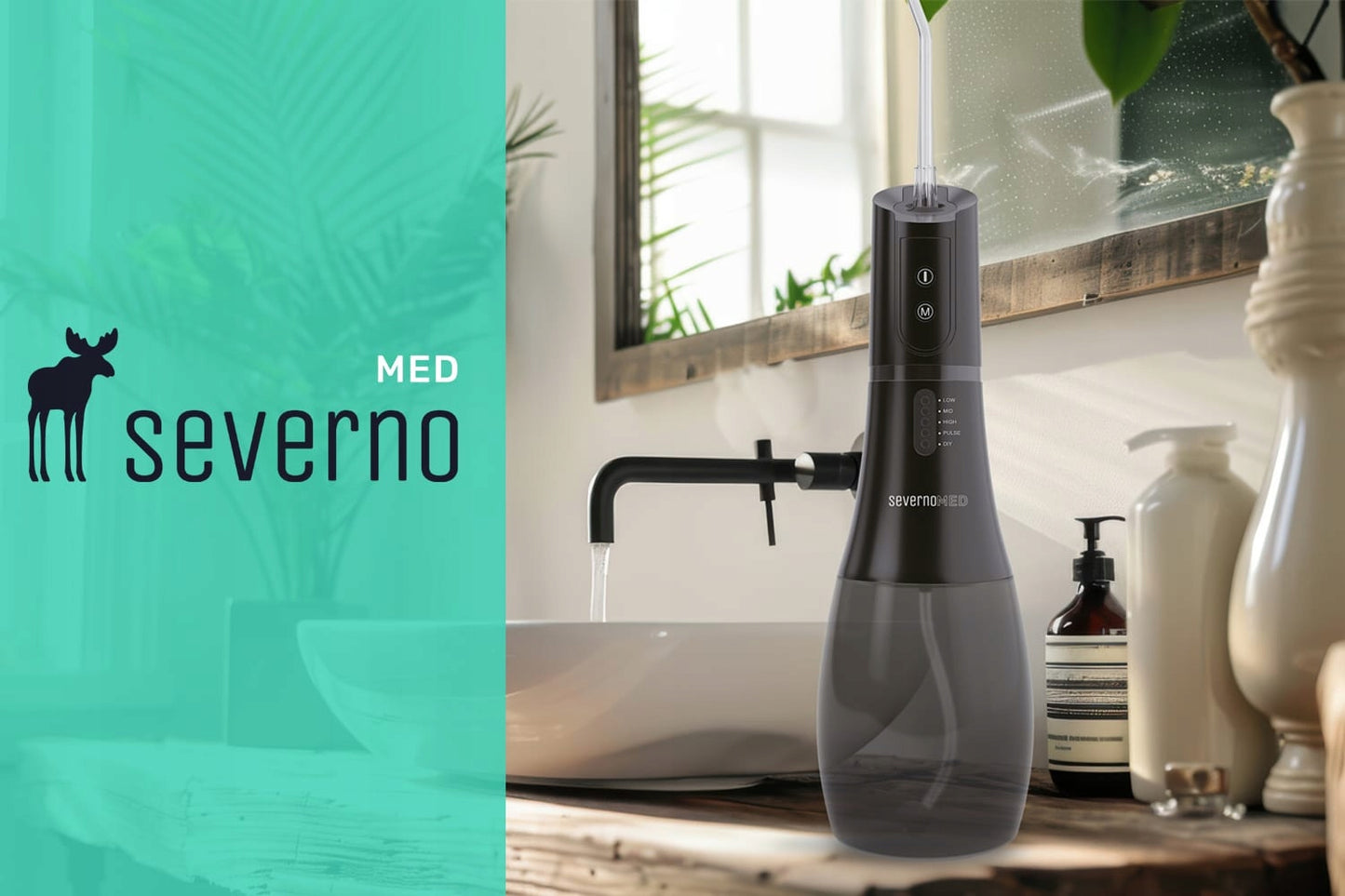 Belaidis nešiojamasis irigatorius, dantų priežiūros priemonė, 5 režimai + dėklas