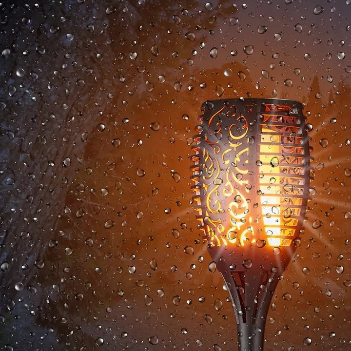 8 szt. Solarna lampa ogrodowa LED w kształcie pochodni z efektem płomienia, zestaw lampek do ogrodu