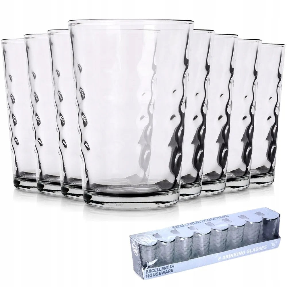 8x stiklinės gėrimams, vandeniui, sultims, kompotui, rinkinys