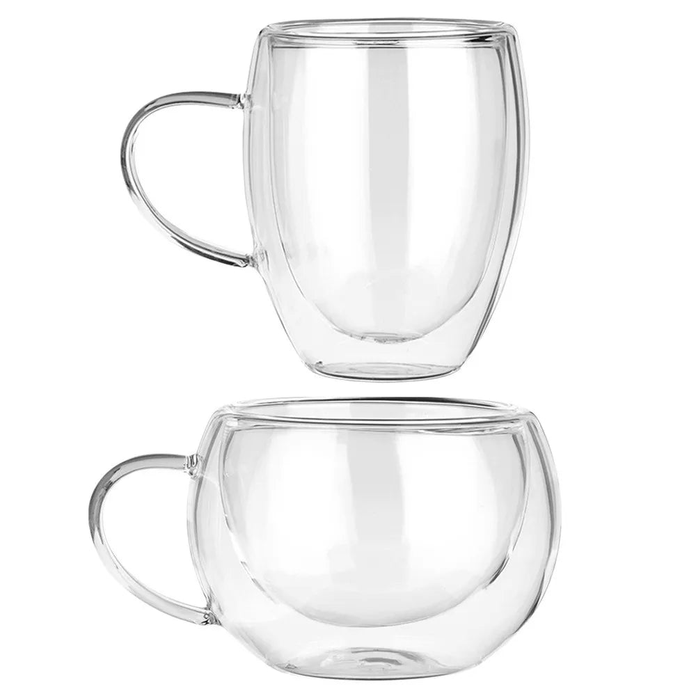 8x termo stiklinės su dvigubomis sienelėmis kavai ir arbatai 280+320 ml