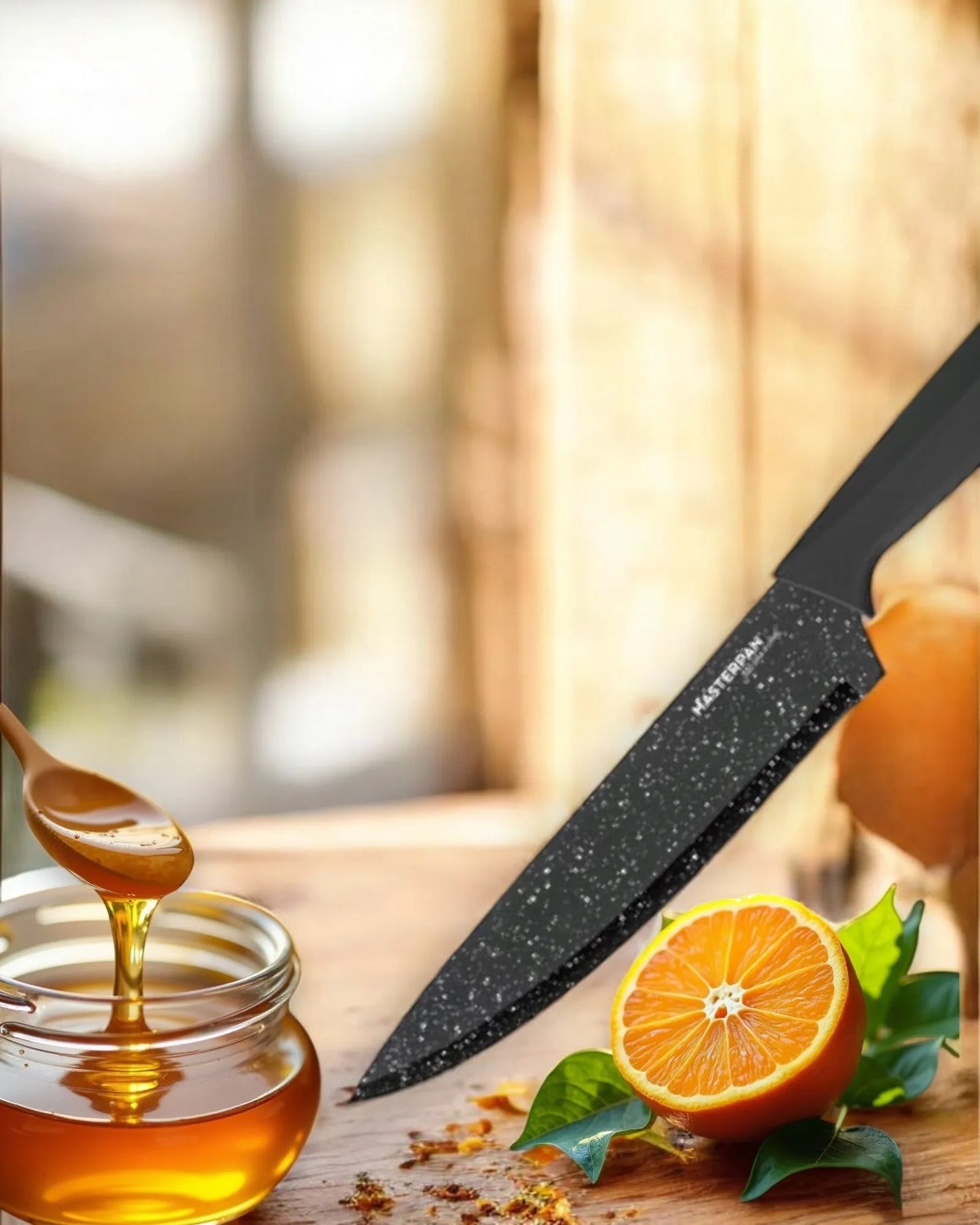 9 dalių peilių ir virtuvės įrankių rinkinys su stovu MASTERPAN