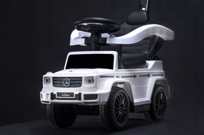 Vaikiškas automobilis stumiamas, automobiliukas MERCEDES su guminiais ratais, odine sėdyne, kaip vaikštynė - puiki dovana