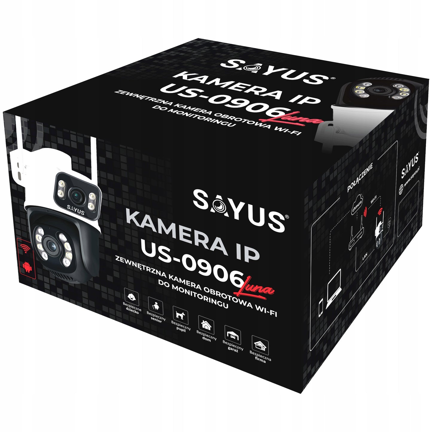 Lauko IP WiFi sukiojama kamera ICSEE su priartinimu, dviem objektyvais, 3MPx Ultra HD