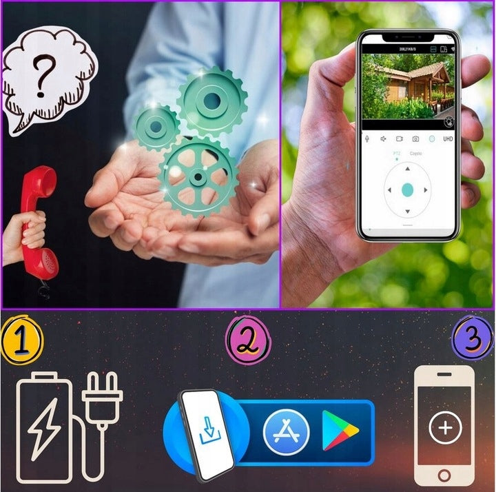 Lauko kamera WiFi 8MPx 4K Ultra HD ZOOM Belaidė Metalinis korpusas