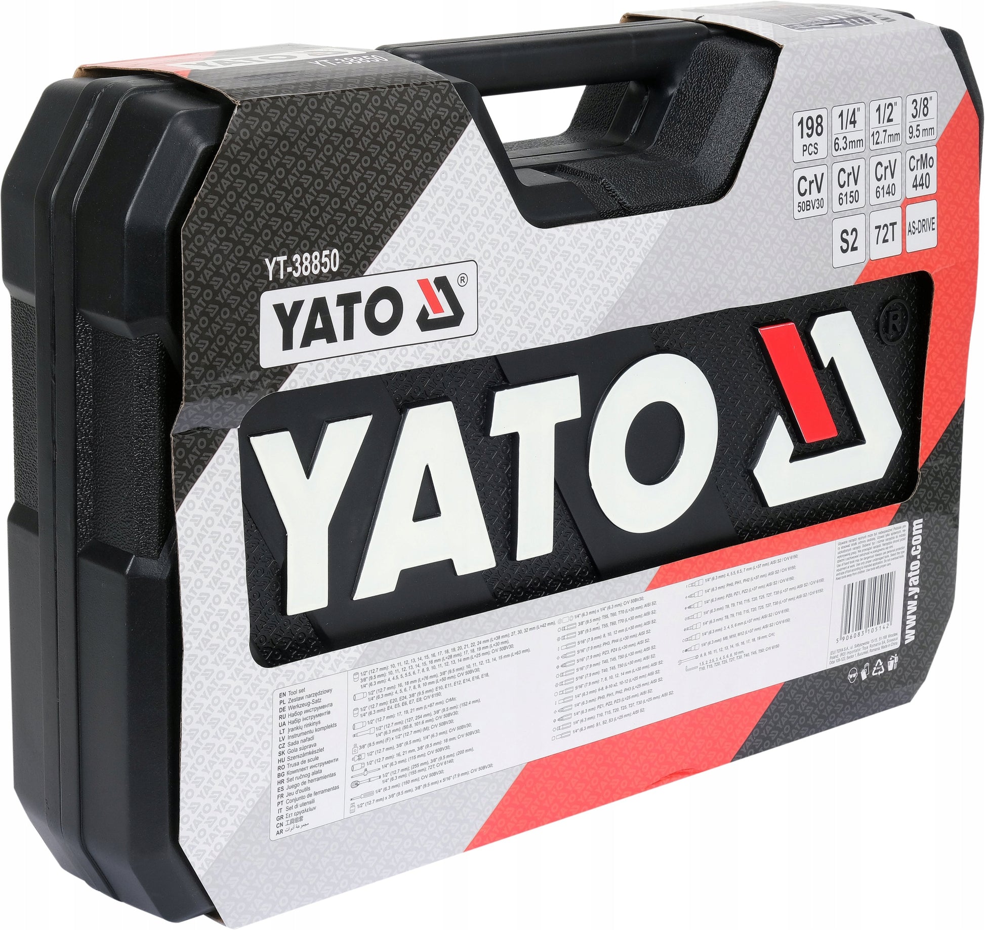 YATO KODĖLIŲ RINKINYS KNAIBLIŲ DĖŽUTĖ 1/4", 3/8