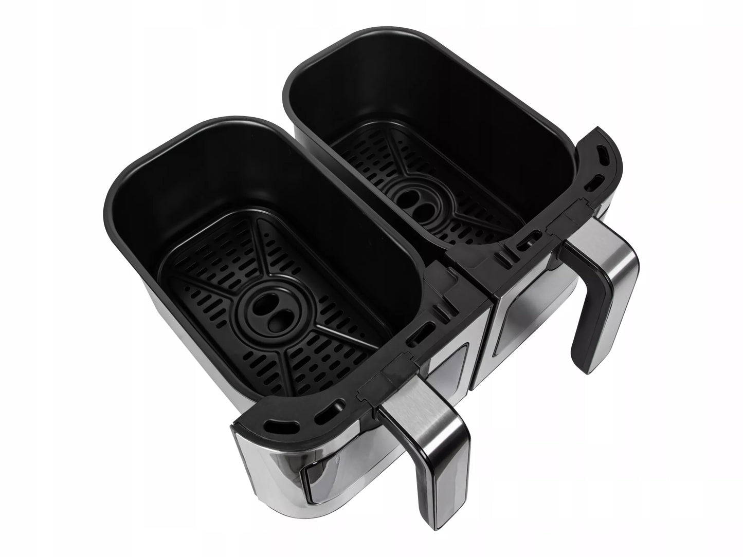 DVIGUBASIS "AIR FRYER" FRYTINĖ BE-ALIEJINĖ KEPIMO KROSNELĖ XXL 9L 2 kaitinimo elementai GALINGA 2600W
