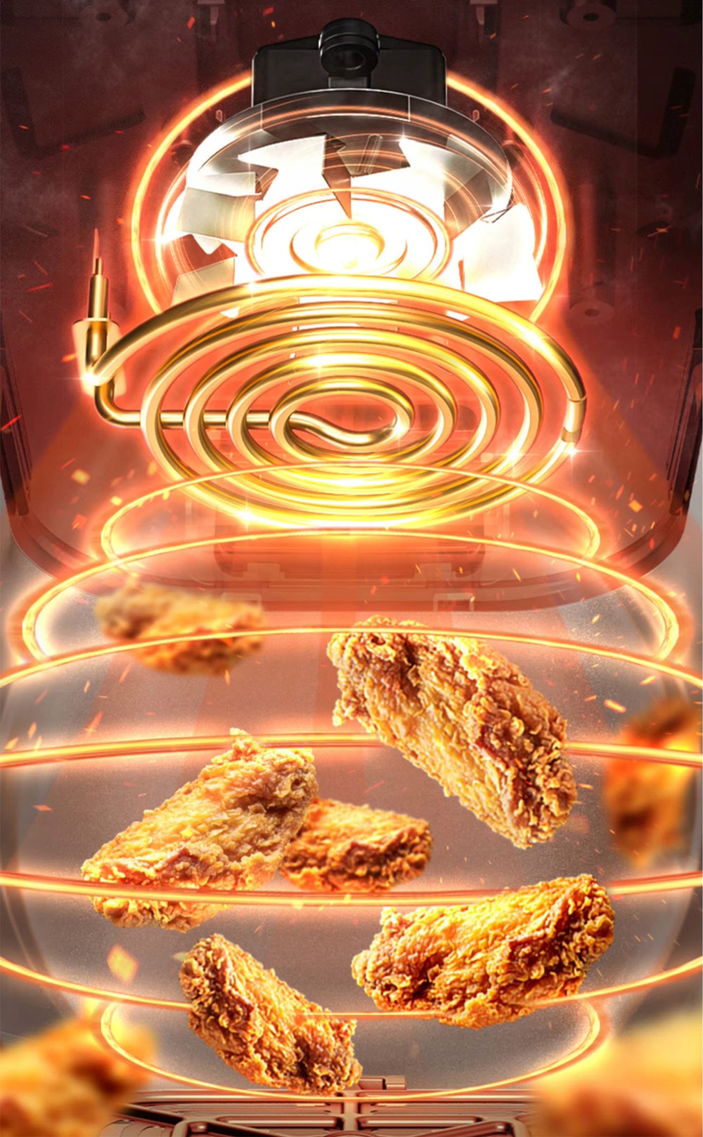 ORO GRYTUVE AIR FRYER, BE ALIEJAUS, DIDELIS XL KORPELIS 8L, 2 kaitinimo elementai, Galingas 2500W