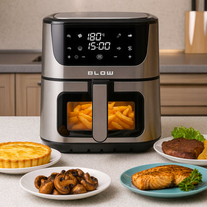 ORO GRYTUVE AIR FRYER, BE ALIEJAUS, DIDELIS XL KORPELIS 8L, 2 kaitinimo elementai, Galingas 2500W