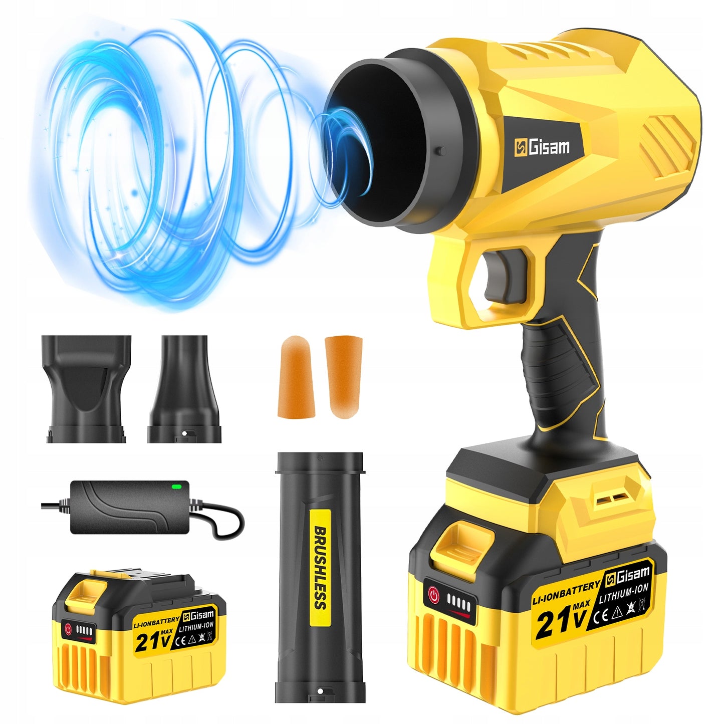 AKUMULIATORINIS SODININKYSTĖS PŪSTUVAS LAPAMS/SNIEGUI/DULKĖMS, 3 ANTGALIAI