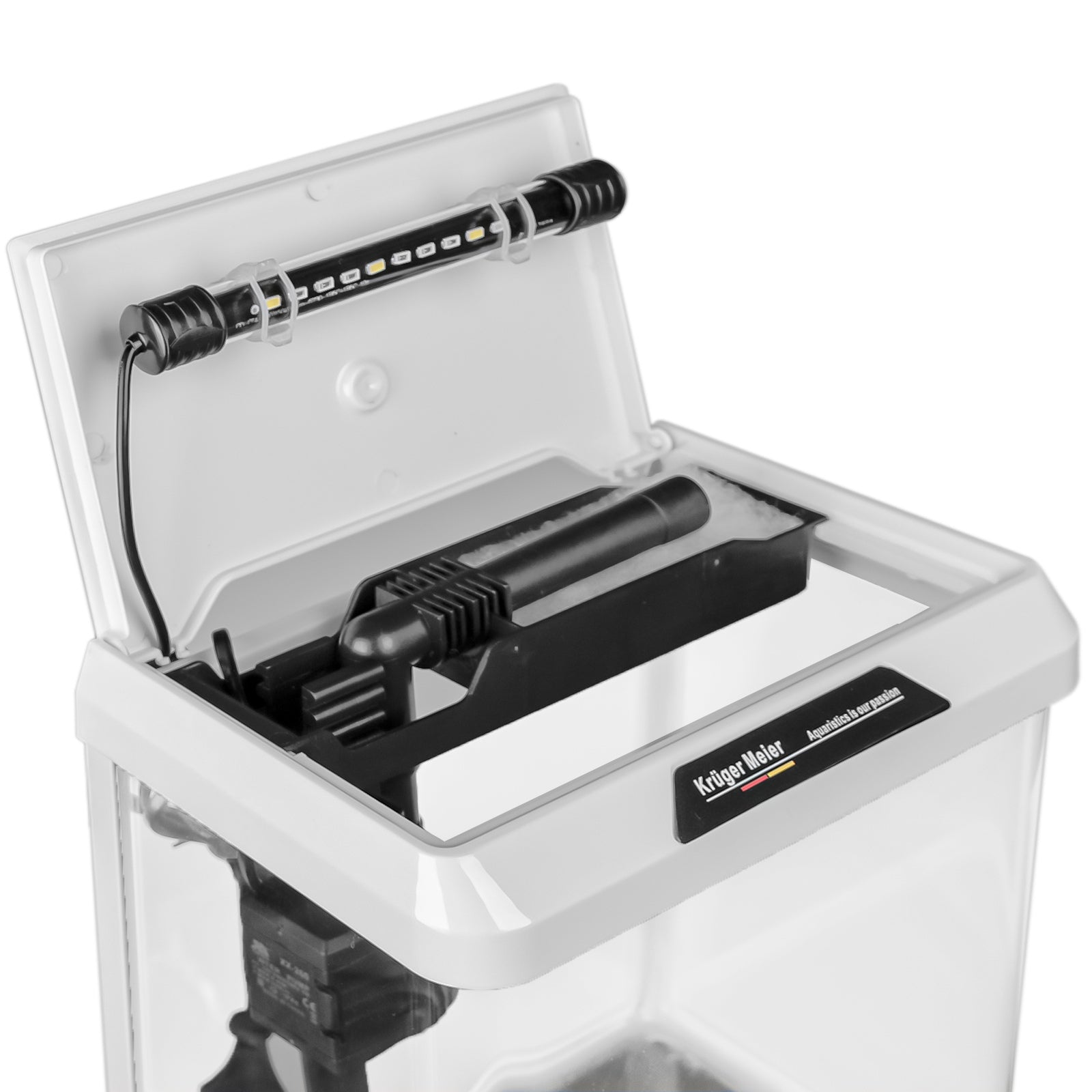 AKVARIUM SU KOMPLEKTACIJA PARUOŠTAS AKVARIUMO RINKINYS 16L BALTAS KRUGER MEIER