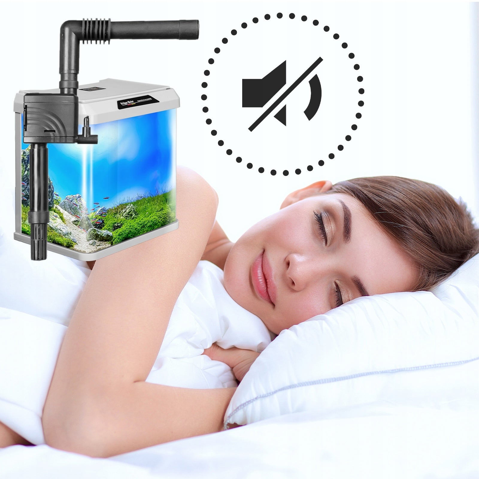 AKVARIUM SU KOMPLEKTACIJA PARUOŠTAS AKVARIUMO RINKINYS 16L BALTAS KRUGER MEIER