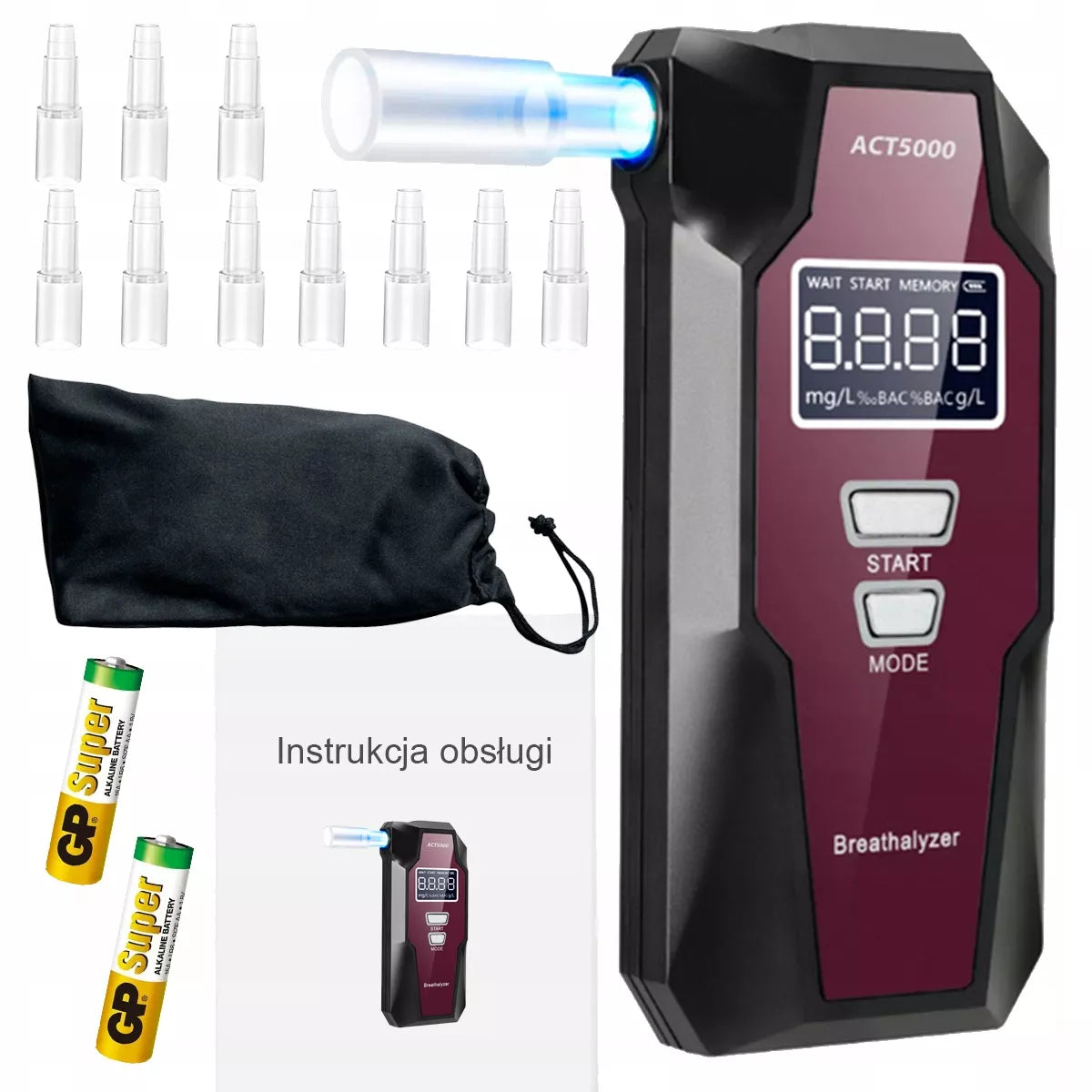 ELEKTROCHEMINIS ALKOTESTERIS + KANDIKLIAI PRO POLICIJOS KALIBRAVIMAS PRECIZINIS PLUS