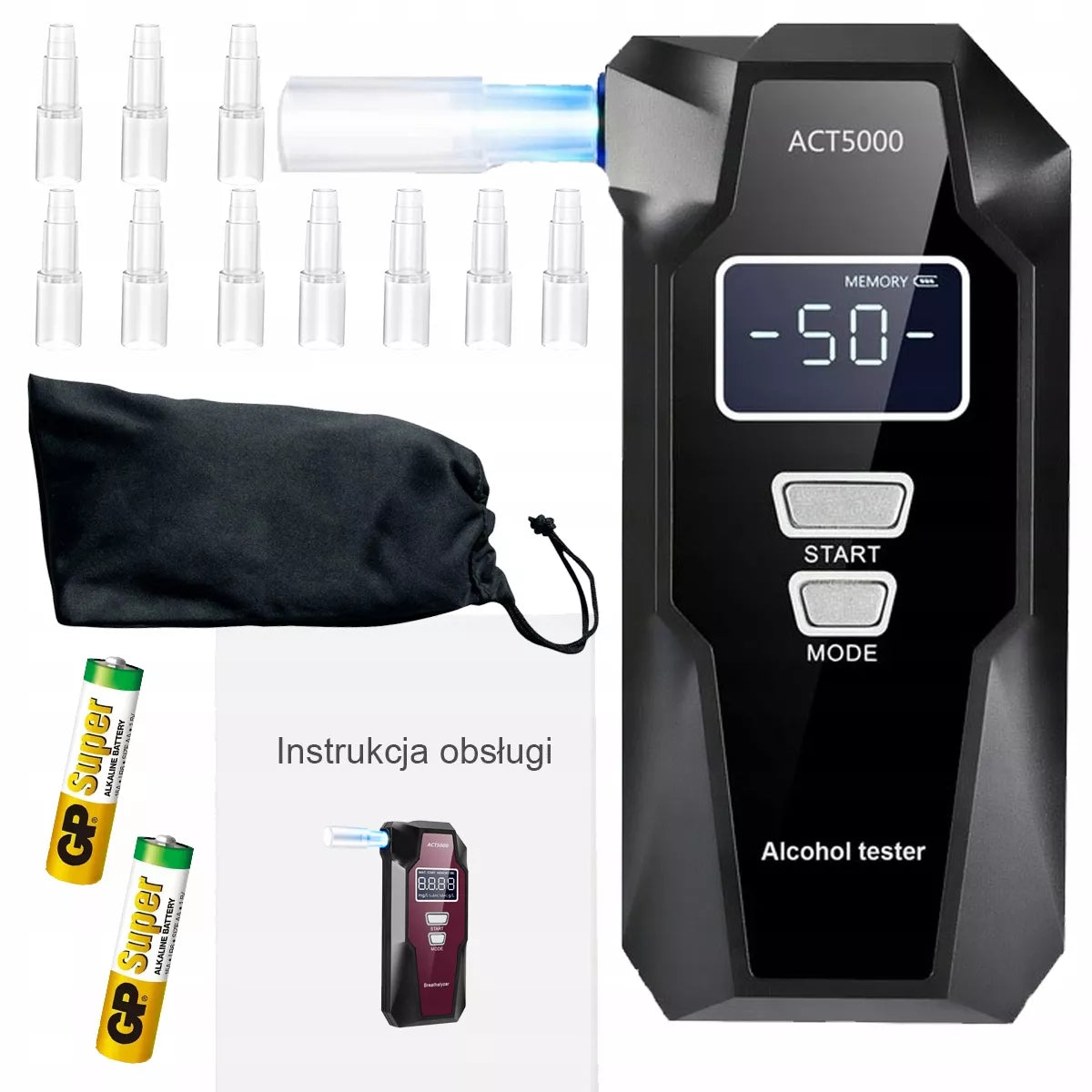 ELEKTROCHEMINIS ALKOTESTERIS + KANDIKLIAI PRO POLICIJOS KALIBRAVIMAS PRECIZINIS PLUS