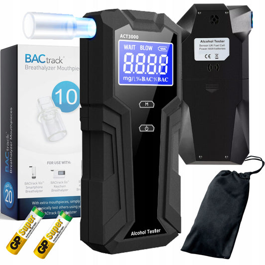 Elektrocheminis alkotesteris sukalibruotas + antgaliai 10vnt