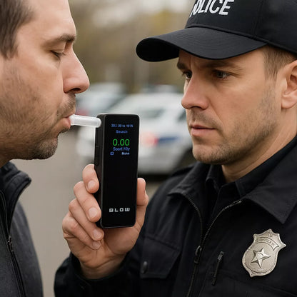 POLICIJOS ALKOMATRAS ELEKTROCHEMINIS KALIBRAVIMAS PRO TIKSLUSIS + 10 ATSUKIMŲ