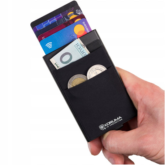ALIUMININĖ PLONA VYRIŠKA PINIGINĖ SLIM Kortelių Dėklas RFID APSAUGA | KORUMA