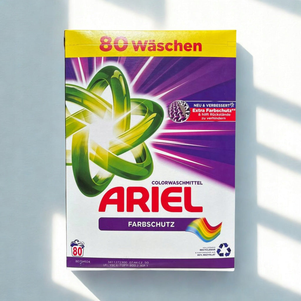 ARIEL skalbylių milteliai spalvotiems audiniams 80 skalbimų VOKIŠKA KOKYBĖ ORIGINALAS 5,2 KG