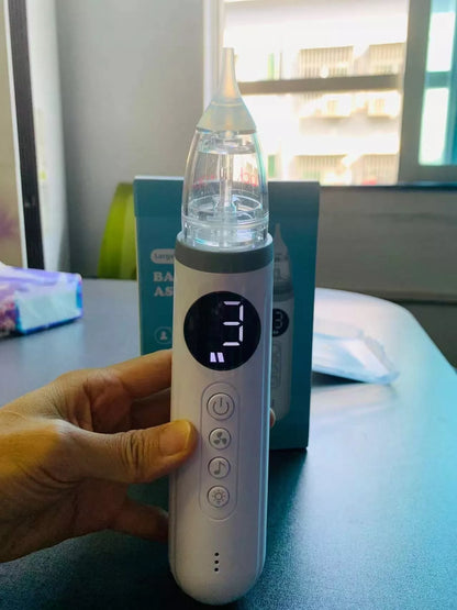 ELEKTRONINIS NOSIES ASPIRATORIUS KŪDIKIAMS SU „BLUETOOTH“ MUZIKA IR 3 ANTGALIŲ KOMPLEKTU