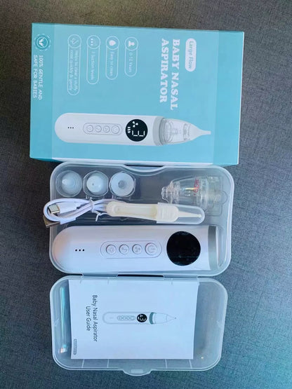 ELEKTRONINIS NOSIES ASPIRATORIUS KŪDIKIAMS SU „BLUETOOTH“ MUZIKA IR 3 ANTGALIŲ KOMPLEKTU