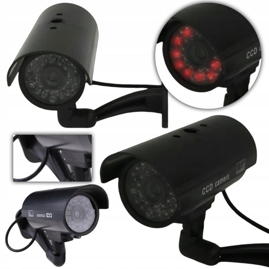 Netikra CCTV stebėjimo kamera su mirksinčiais LED šviesos diodais