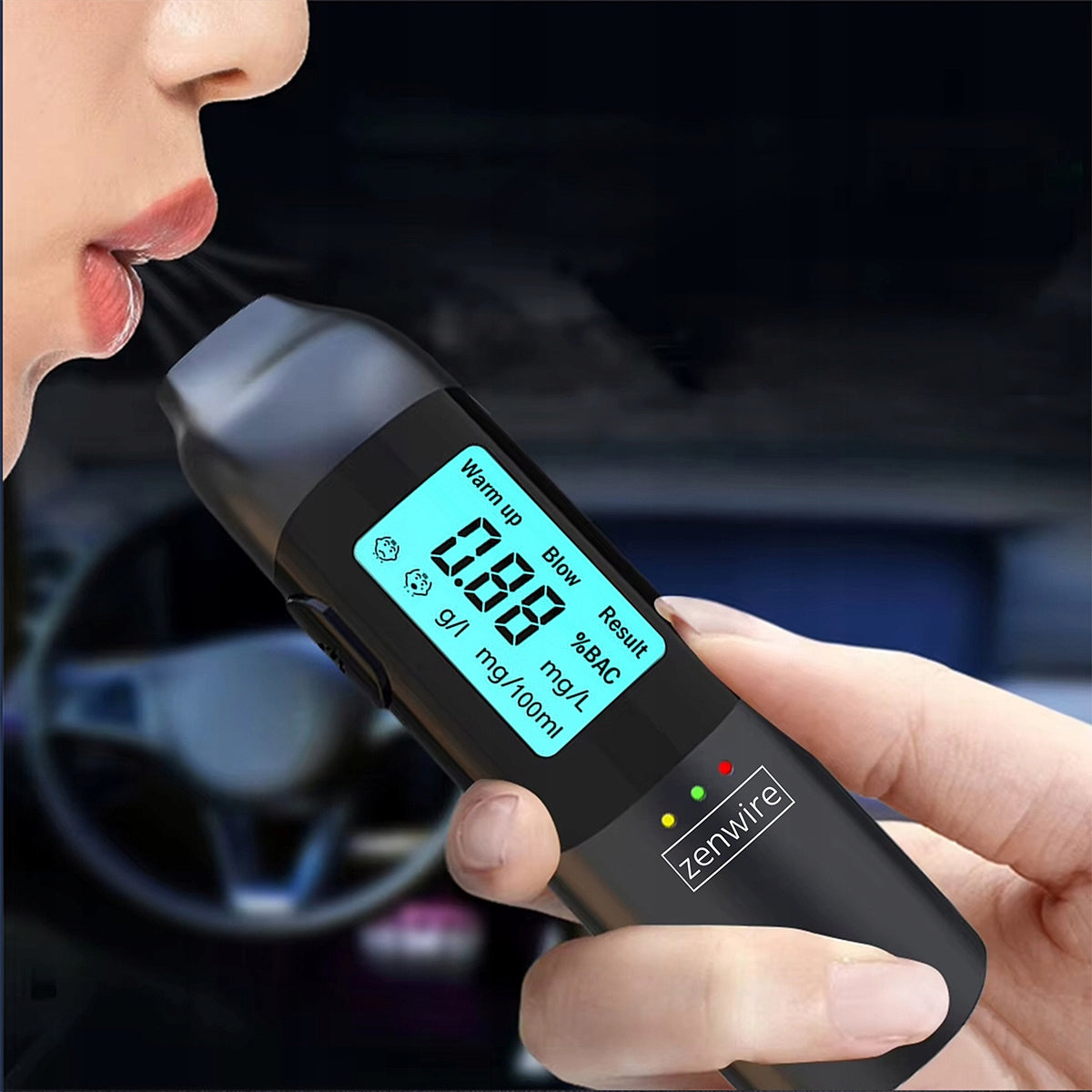 Profesionalus belaidis policijos alkotesteris, USB-C akumuliatorius