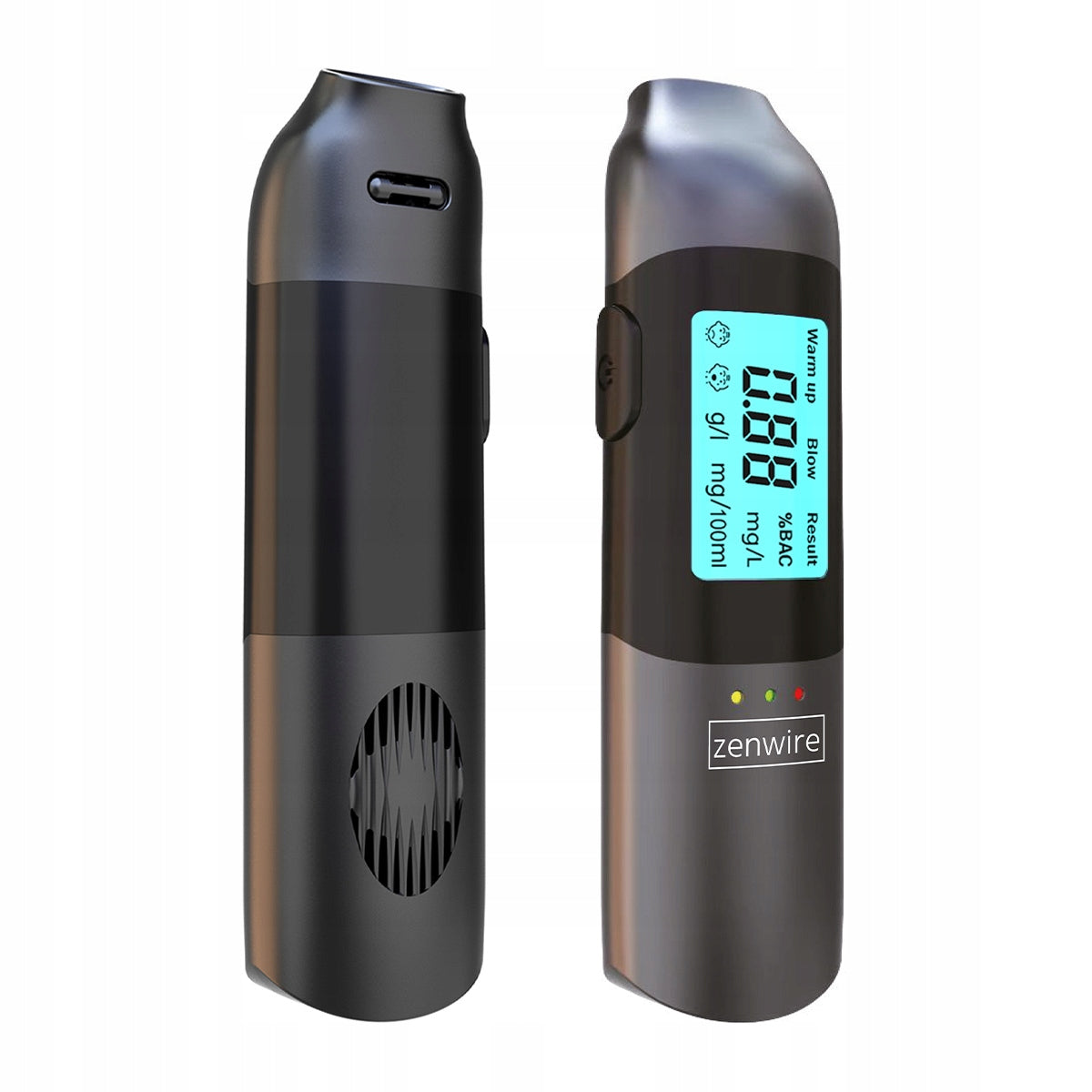 Profesionalus belaidis policijos alkotesteris, USB-C akumuliatorius