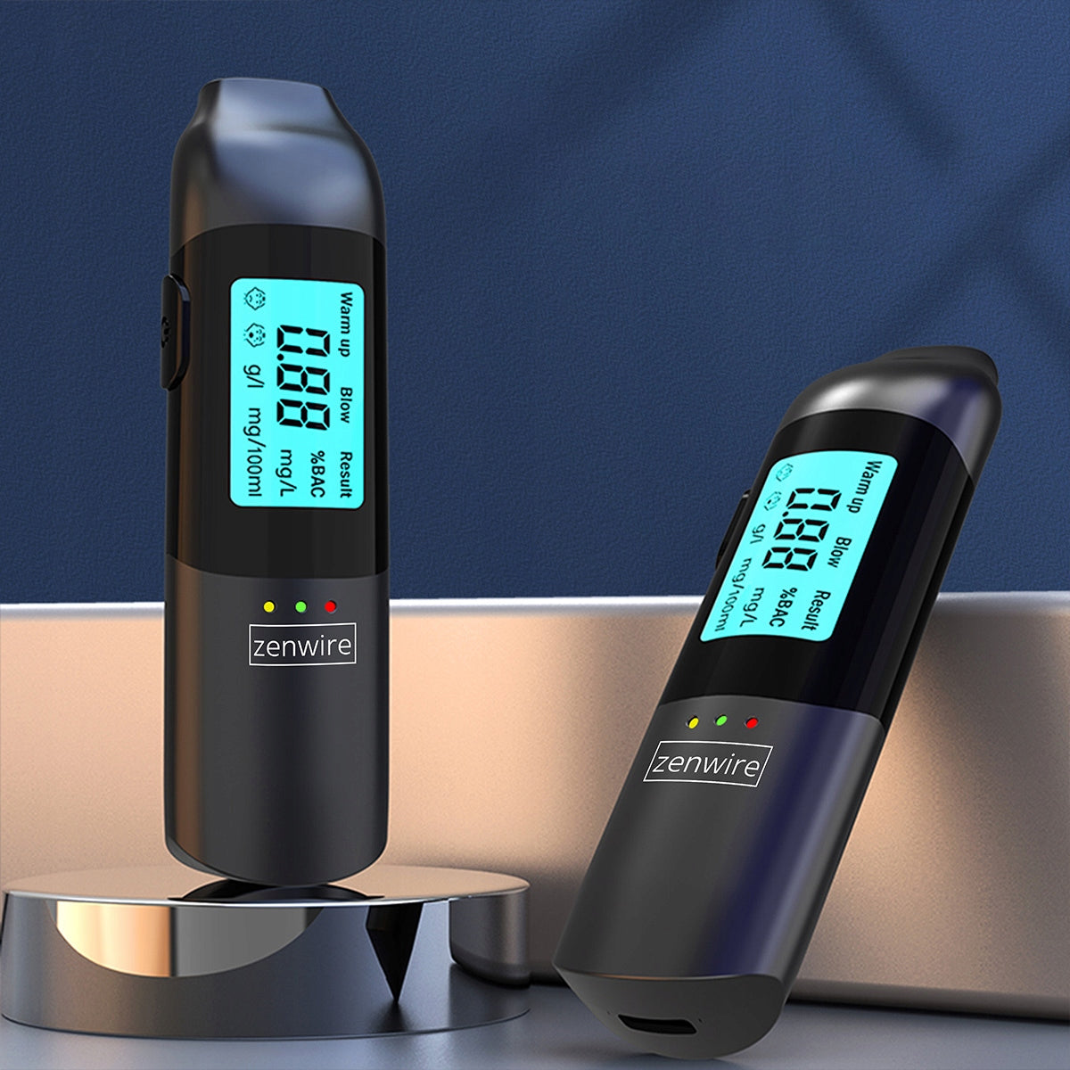 Profesionalus belaidis policijos alkotesteris, USB-C akumuliatorius