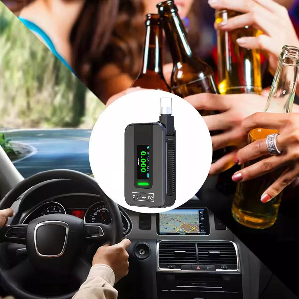 Profesionalus elektrocheminis policijos "AI" alkotesteris be kandiklio, 6 kandikliai