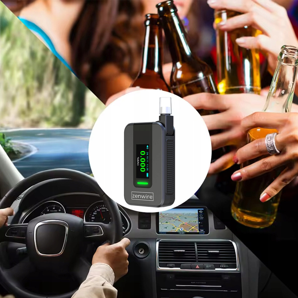 Profesionalus elektrocheminis policijos "AI" alkotesteris be kandiklio, 6 kandikliai