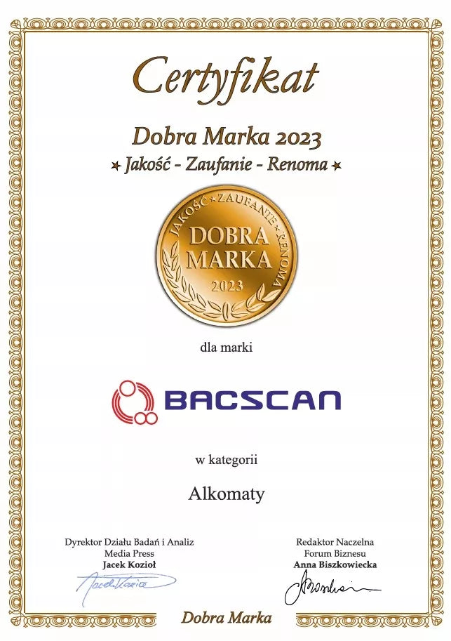 Elektrocheminis alkotesteris BACscan 9000 Professional - kandikliai - kalibracijos