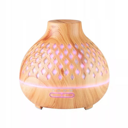 Aromatinis difuzorius ir oro drėkintuvas, šviesaus medžio imitacija, 400 ml + laikmatis